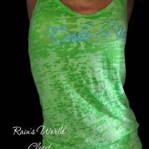 Next Level Women's Sheer Tank Green neon